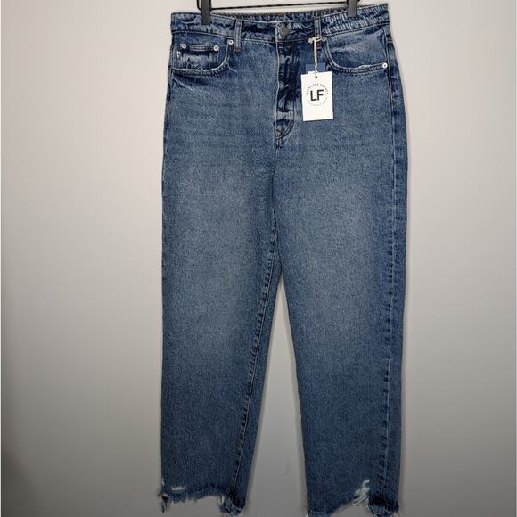 Lovers + Friends Ryan High Rise Rigid Loose Straight Jeans NWT - Picture 2 of 14